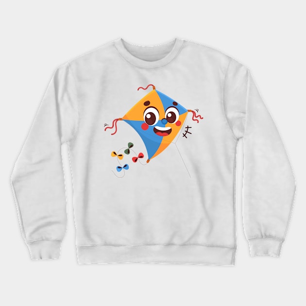 Kite Hand Drawn Crewneck Sweatshirt by Mako Design 